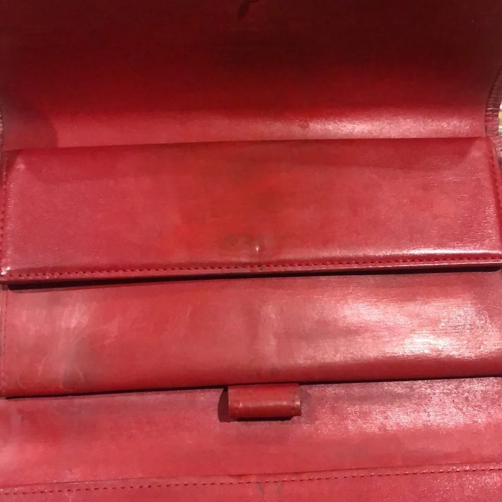 LOUIS VUITTON Sarah International Wallet RED EPI Leather Trifold Full Length